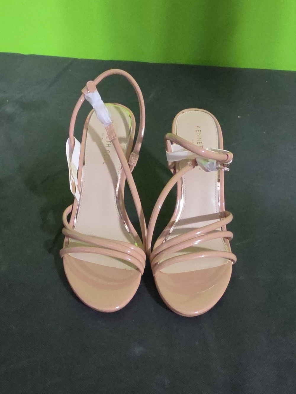 Kenneth Cole Nude Patent Strappy Heeled Sandals